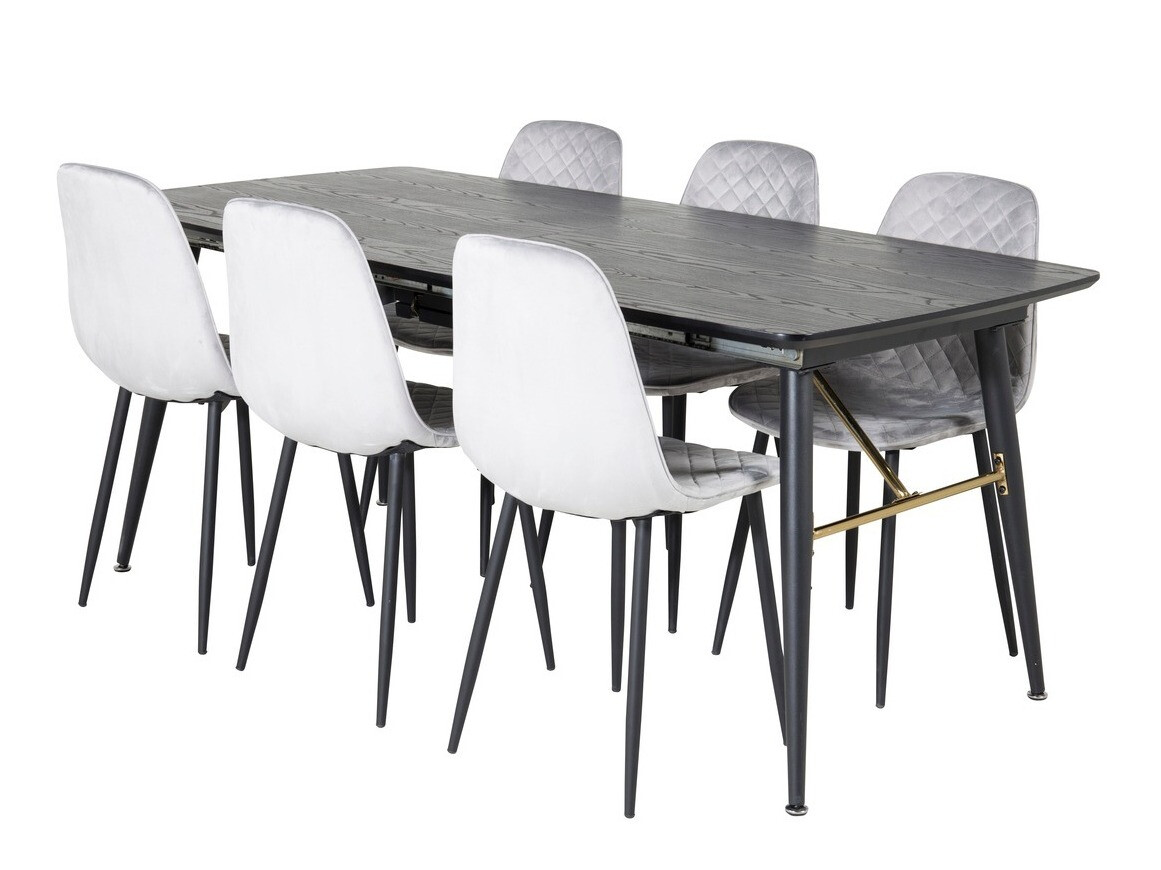 Set de dining Dallas 1448 (Gri + Negru)