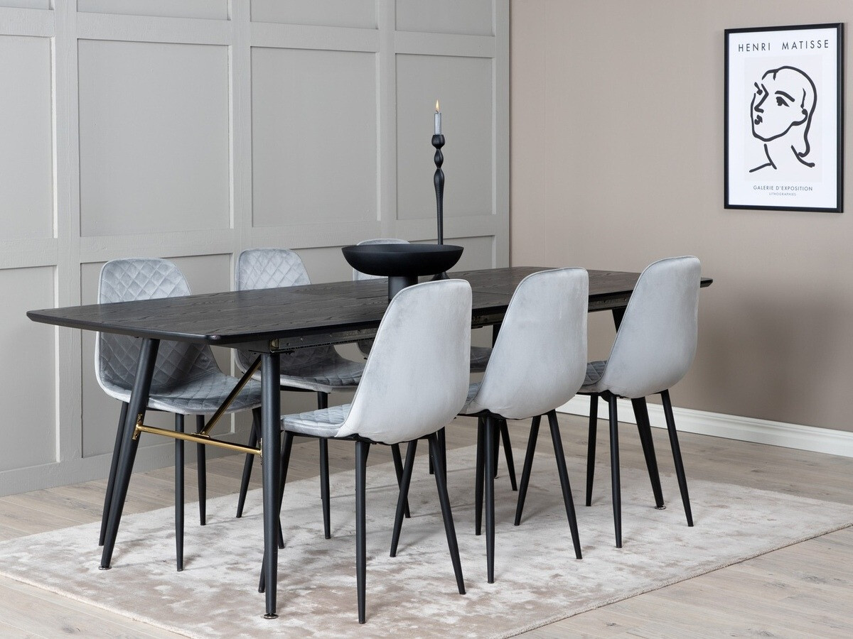 Set de dining Dallas 1448 (Gri + Negru)