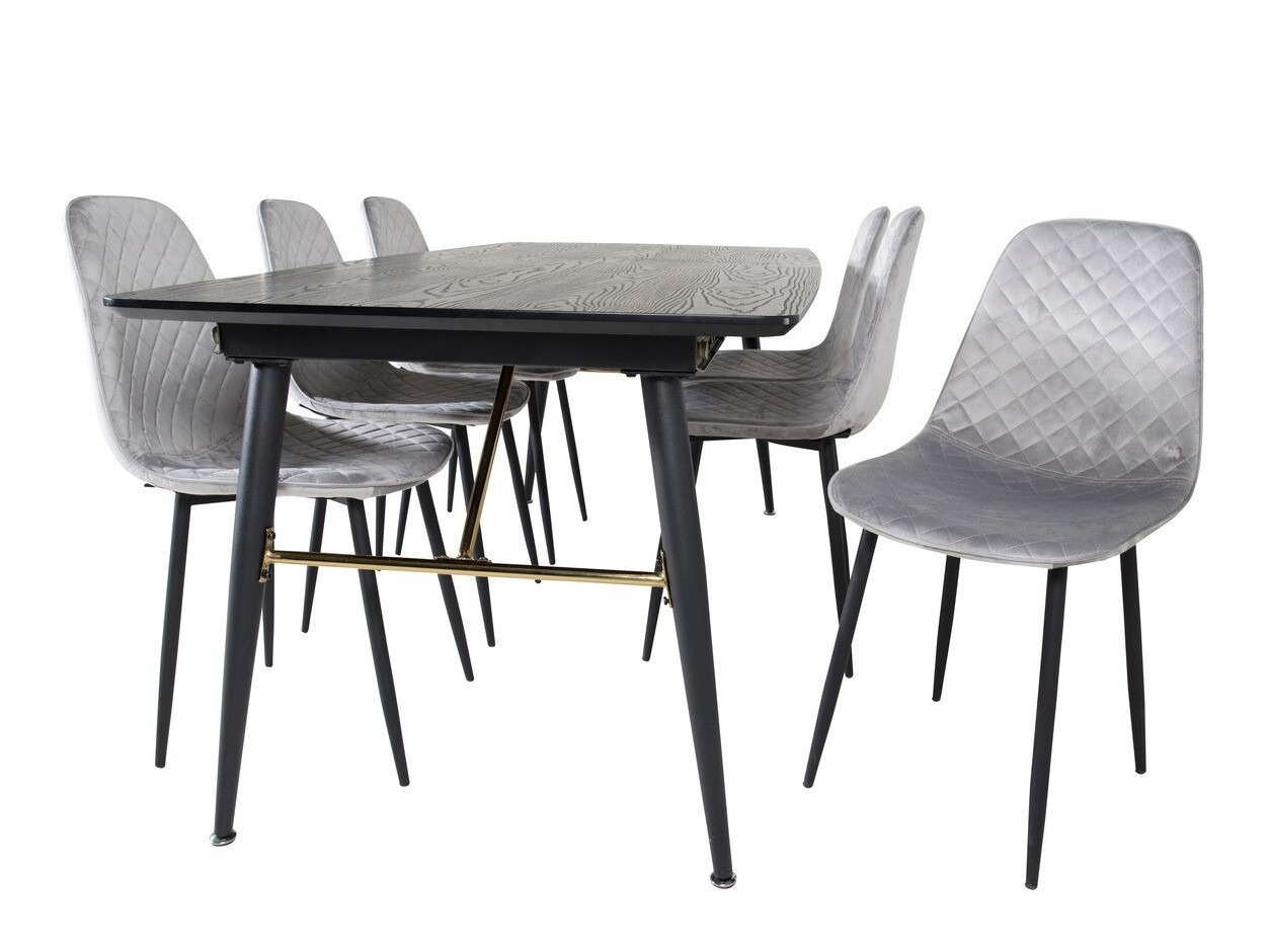 Set de dining Dallas 1448 (Gri + Negru)