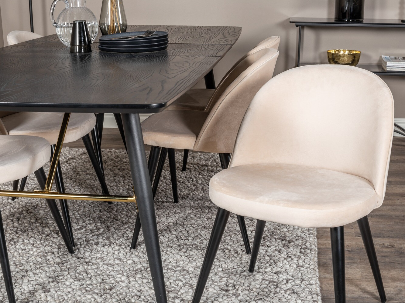 Set de dining Dallas 1449 (Bej + Negru)
