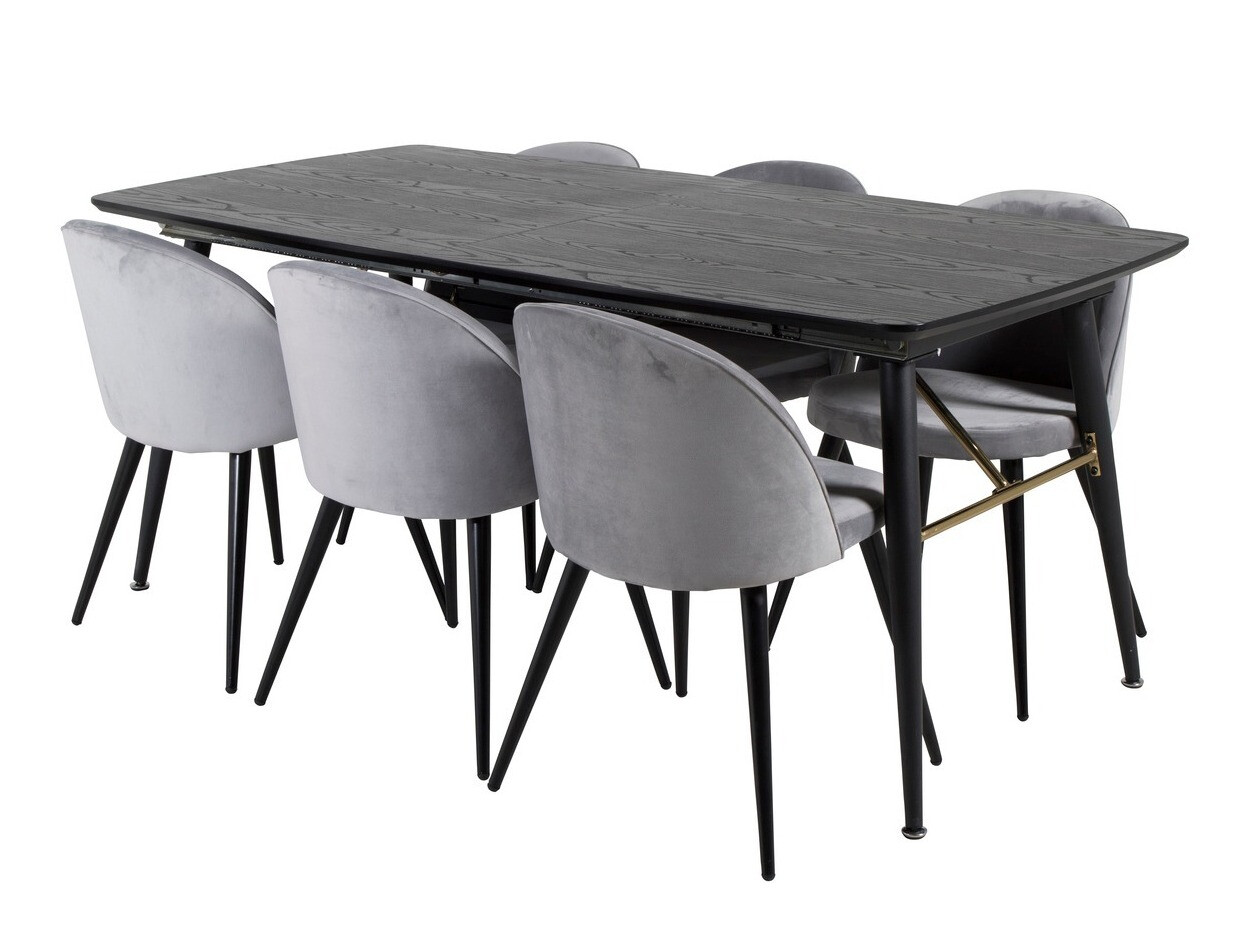 Set de dining Dallas 1449 (Gri deschis + Negru)