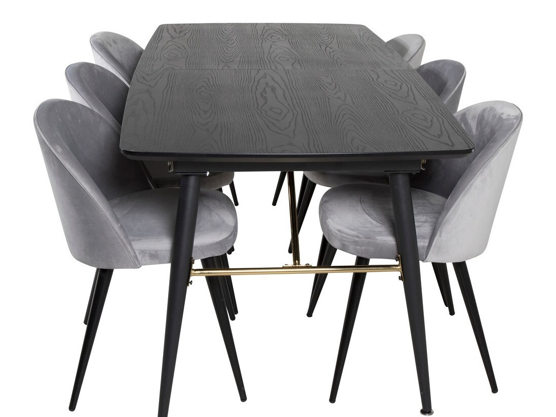 Set de dining Dallas 1449 (Gri deschis + Negru)