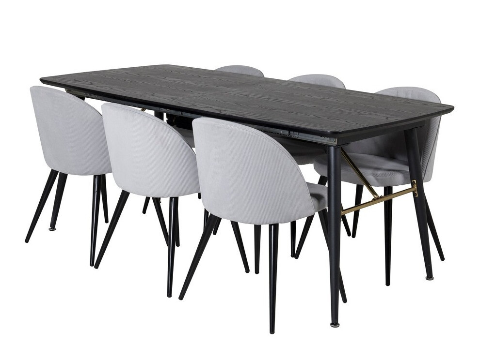 Set de mese Dallas 1447 (Gri deschis + Negru)
