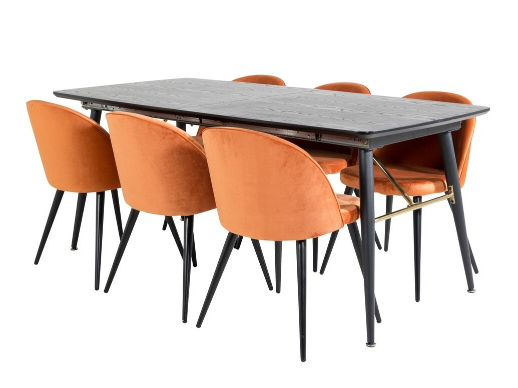 Set de dining Dallas 1449 (Portocaliu + Negru)