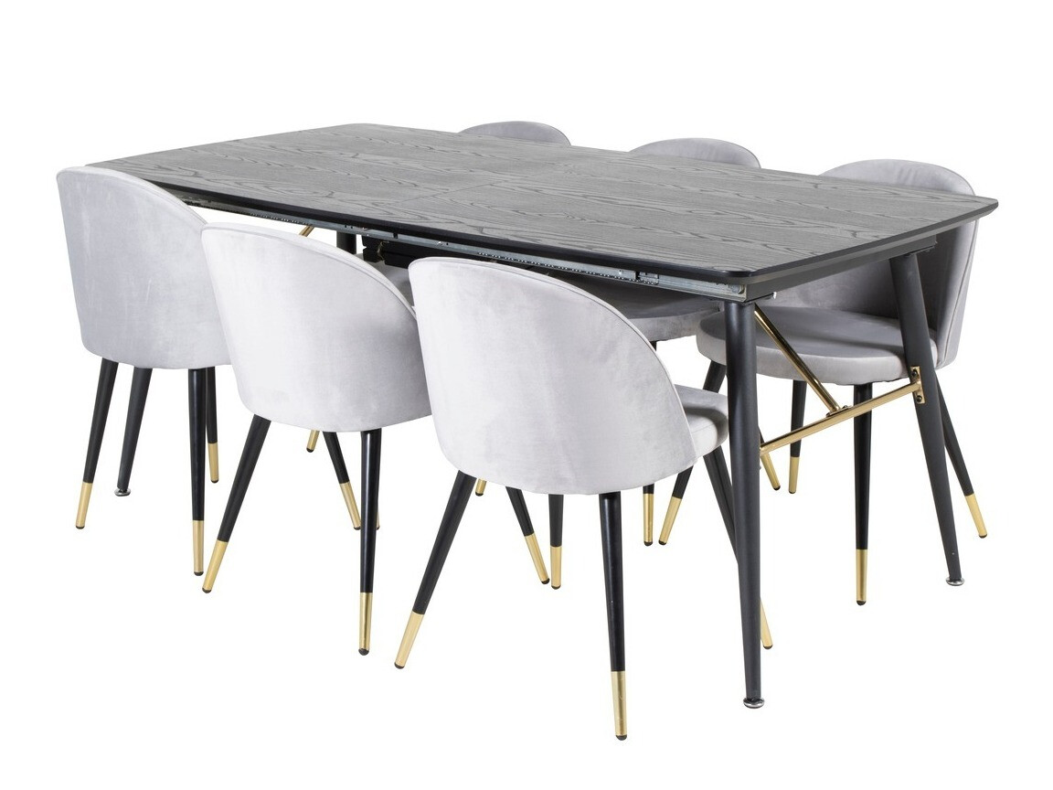 Set de dining Dallas 1451 (Gri deschis + Negru)