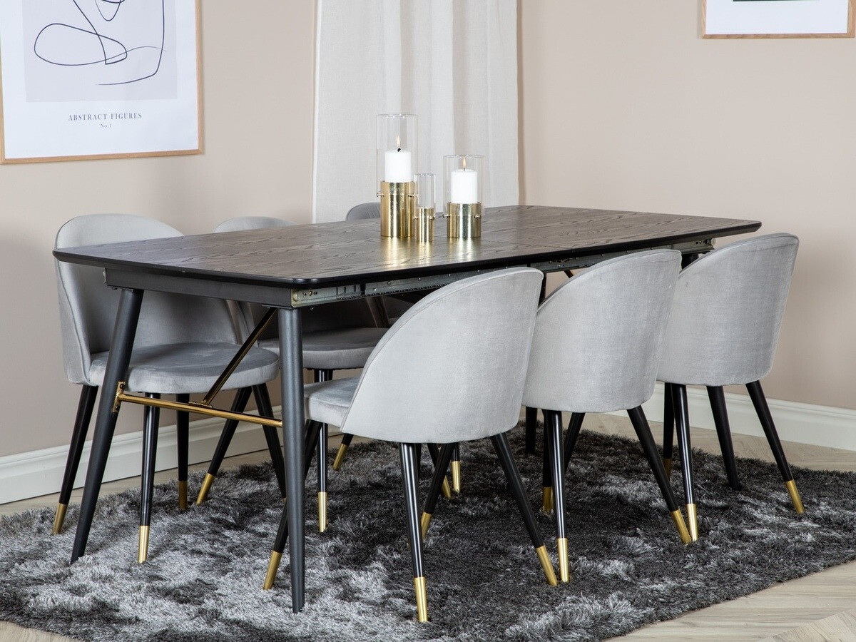 Set de dining Dallas 1451 (Gri deschis + Negru)