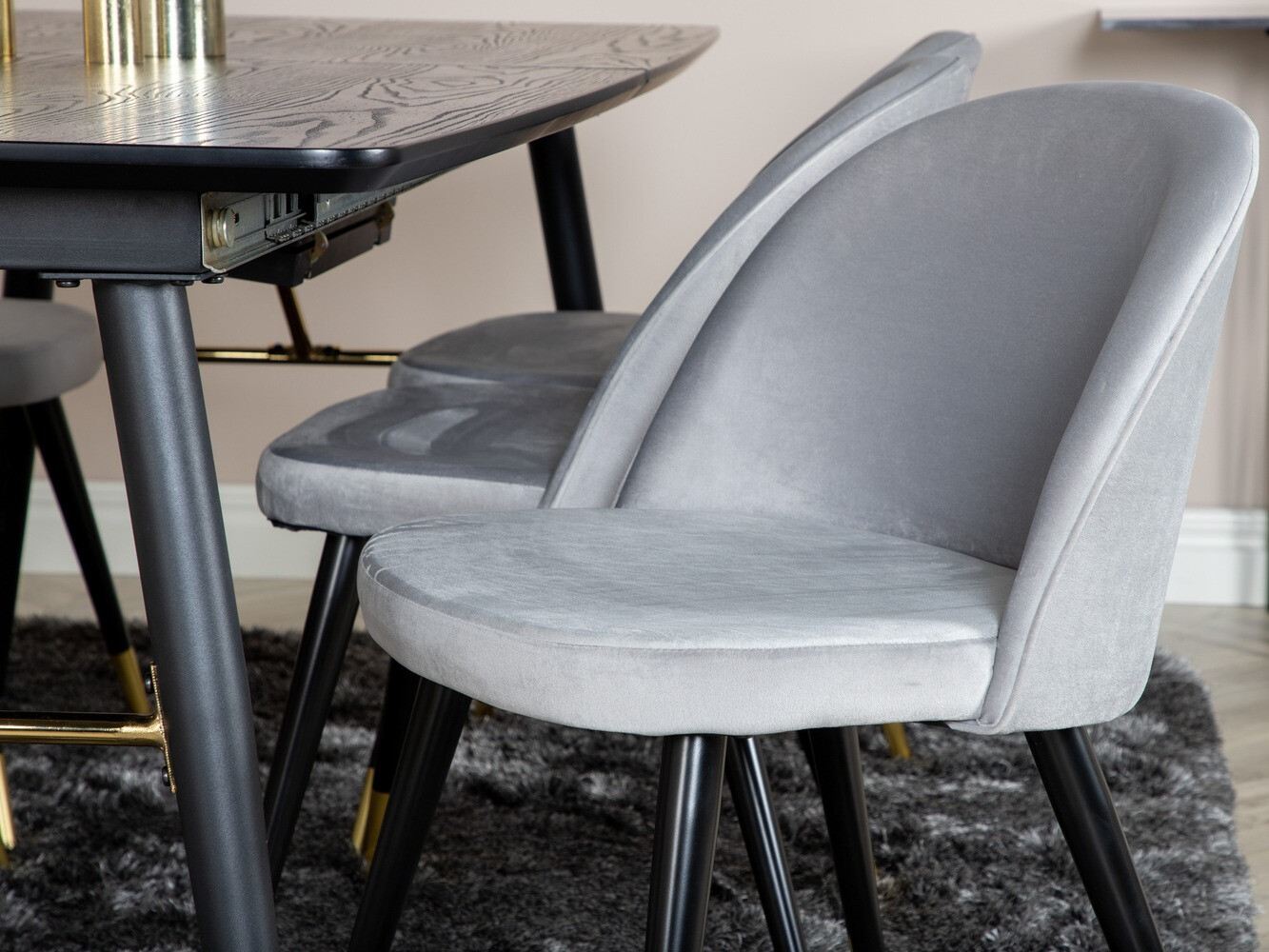 Set de dining Dallas 1451 (Gri deschis + Negru)