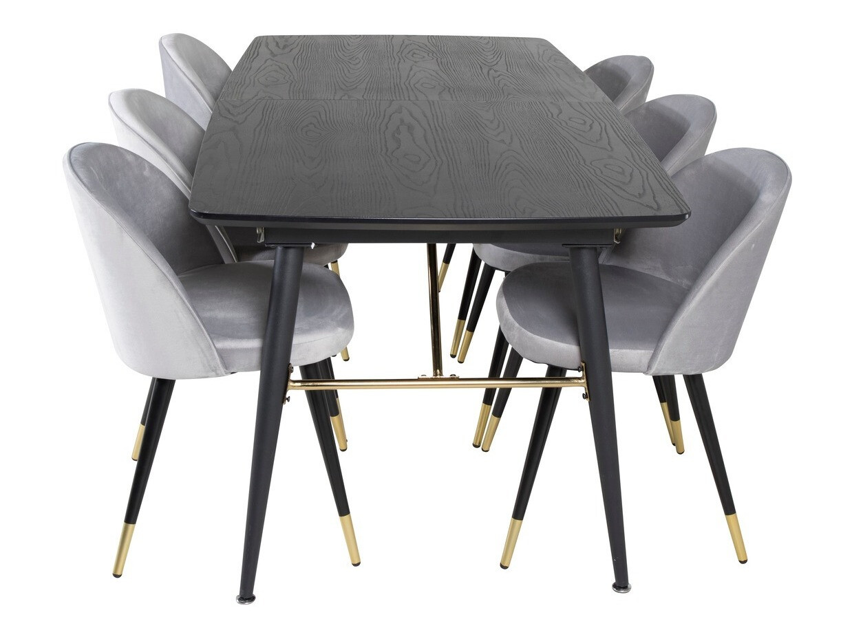 Set de dining Dallas 1451 (Gri deschis + Negru)