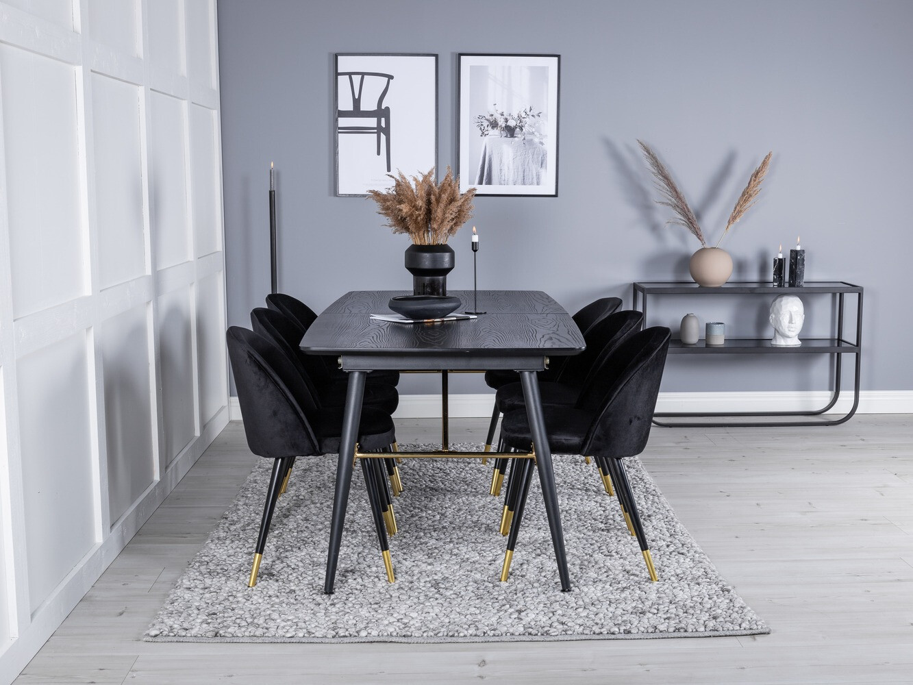 Set de dining Dallas 1451 (Negru)