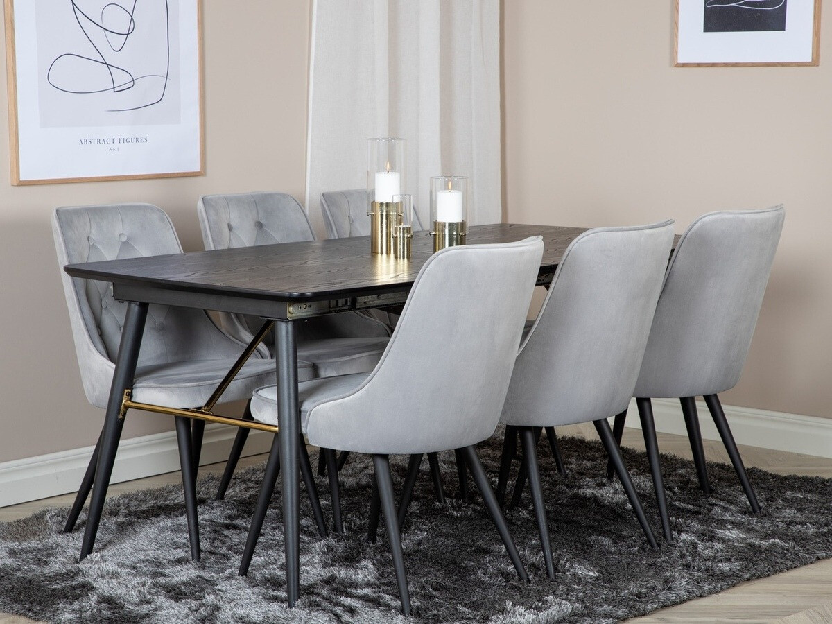 Set de dining Dallas 1453 (Gri deschis + Negru)