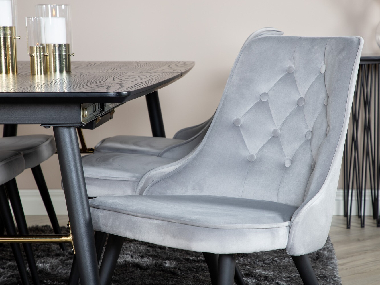 Set de dining Dallas 1453 (Gri deschis + Negru)