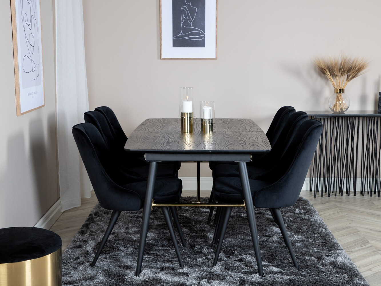 Set de dining Dallas 1453 (Negru)