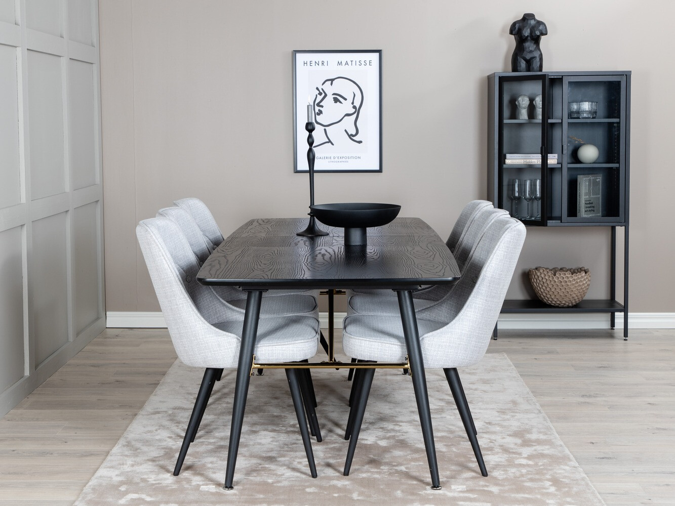 Set de dining Dallas 1454 (Gri + Negru)