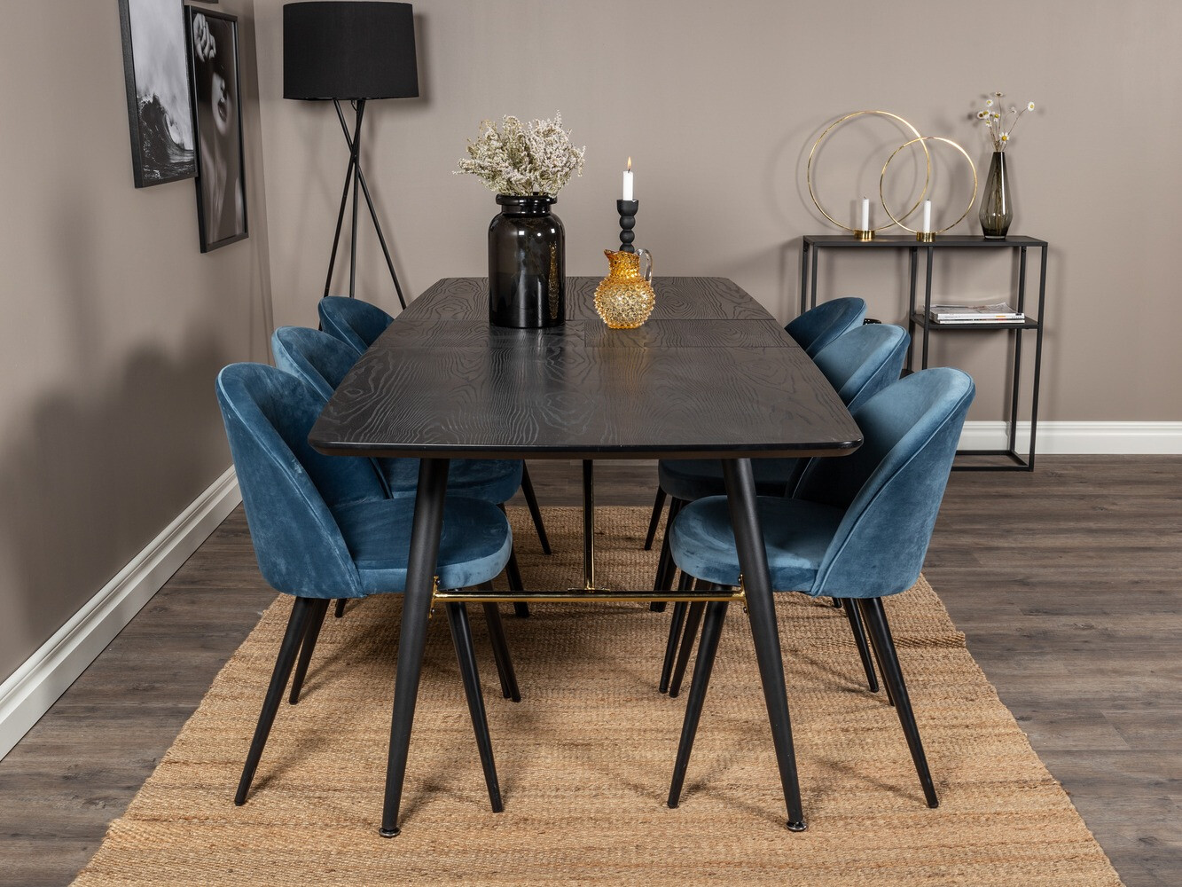 Set de mese Dallas 1449 (Albastru + Negru)