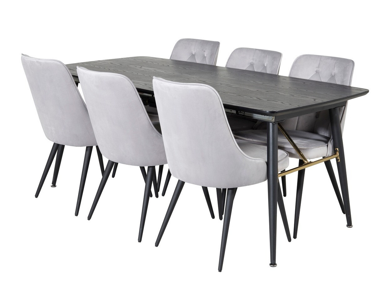 Set de mese Dallas 1453 (Gri deschis + Negru)