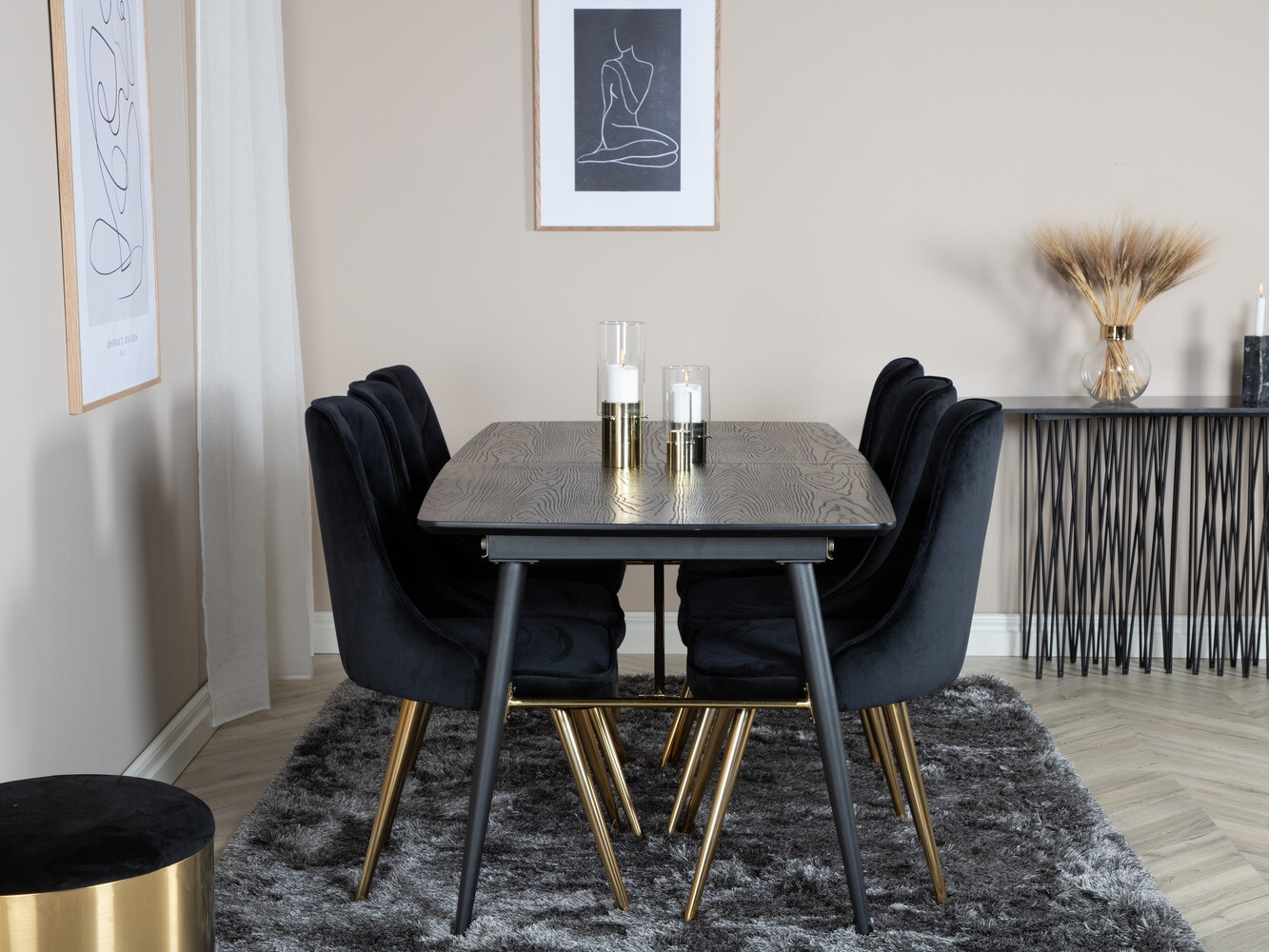 Set de mese Dallas 1453 (Negru + auriu)