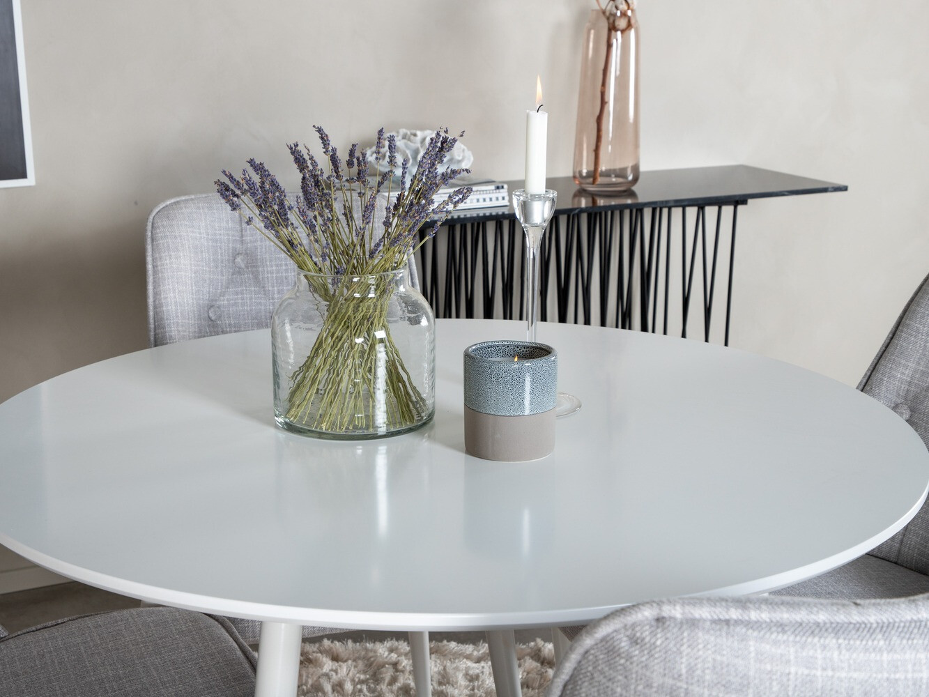 Set de dining Dallas 1535 (Gri + Alb)