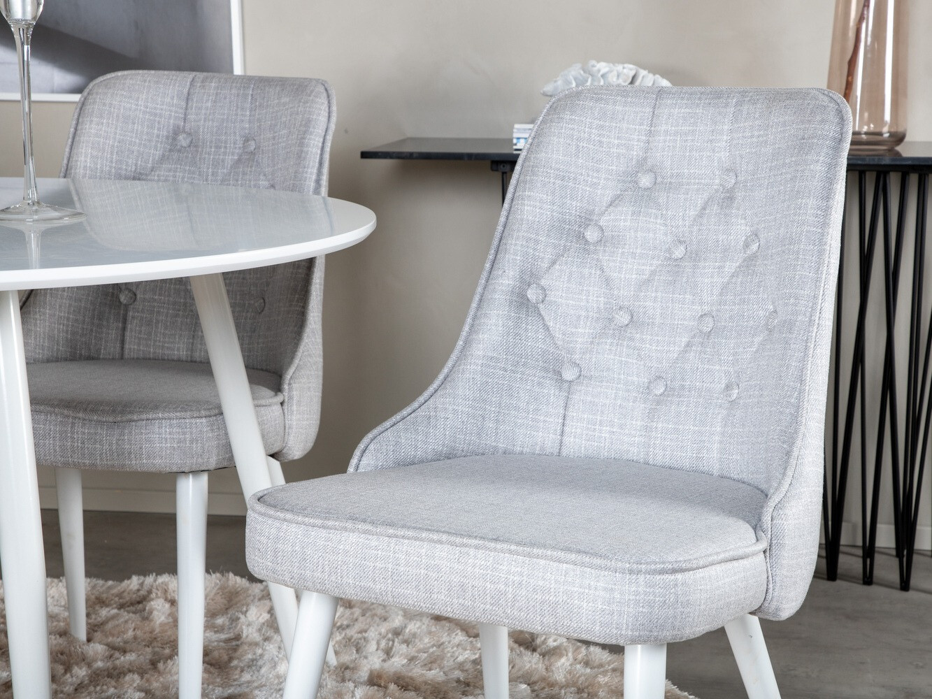 Set de dining Dallas 1535 (Gri + Alb)
