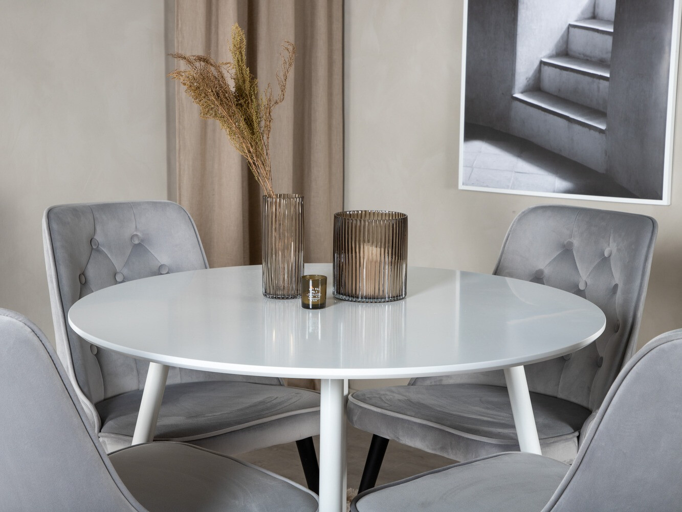 Set de dining Dallas 1535 (Gri deschis + Negru)