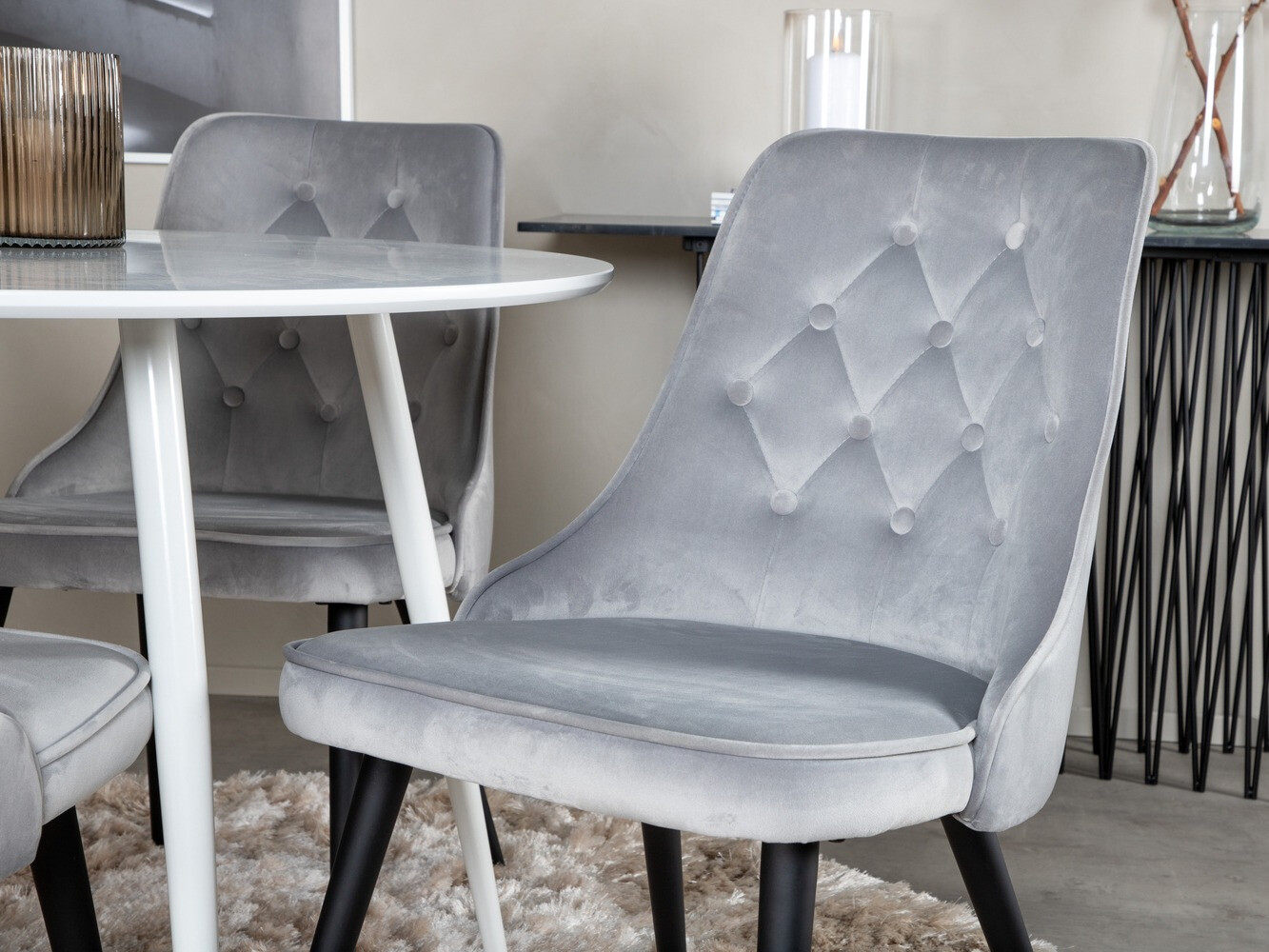Set de dining Dallas 1535 (Gri deschis + Negru)