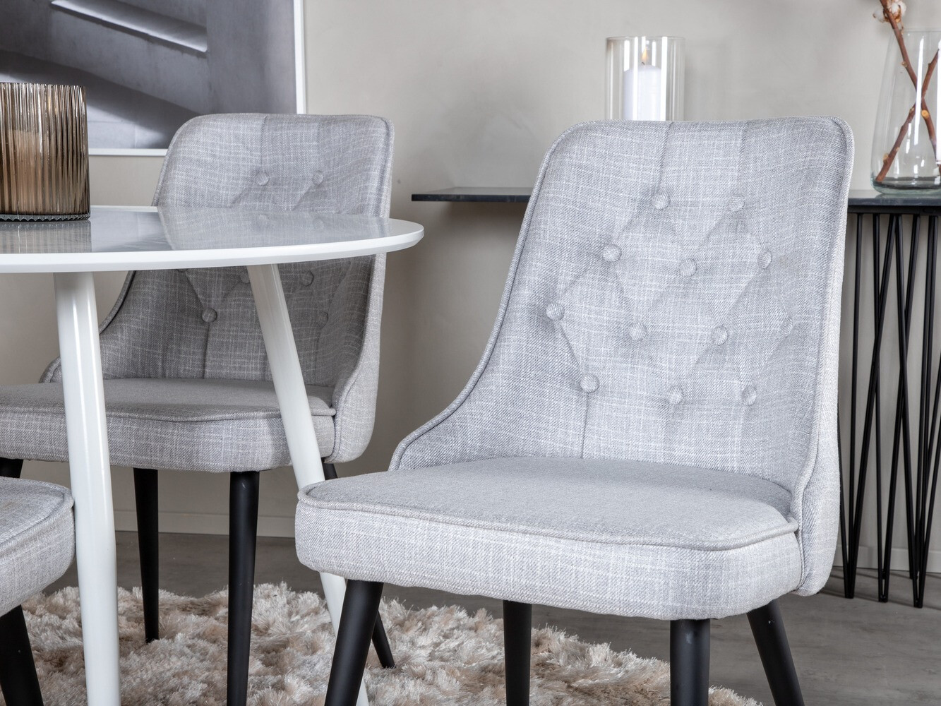 Set de dining Dallas 1535 (Gri + Negru)