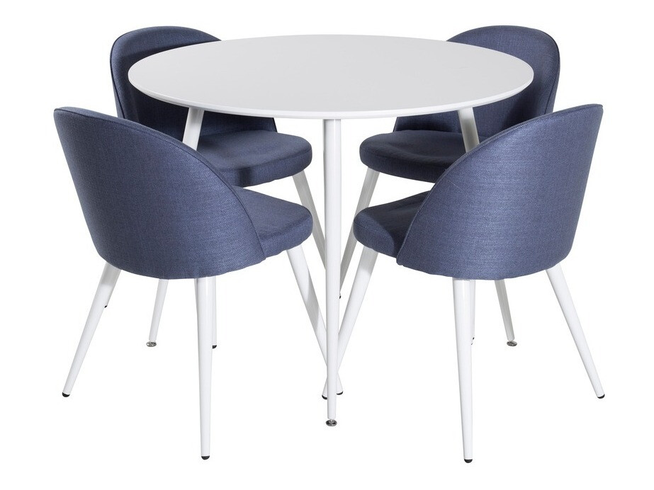 Set de dining Dallas 1536 (Albastru + Alb)