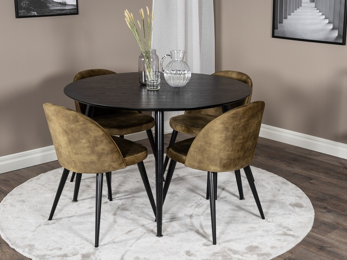Set de dining Dallas 1559 (Verde prăfuit + Negru)