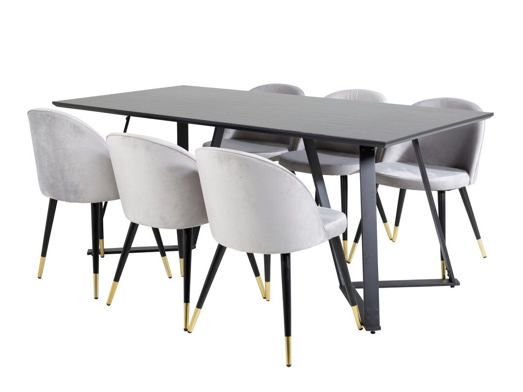 Set de dining Dallas 1583 (Gri + Negru)