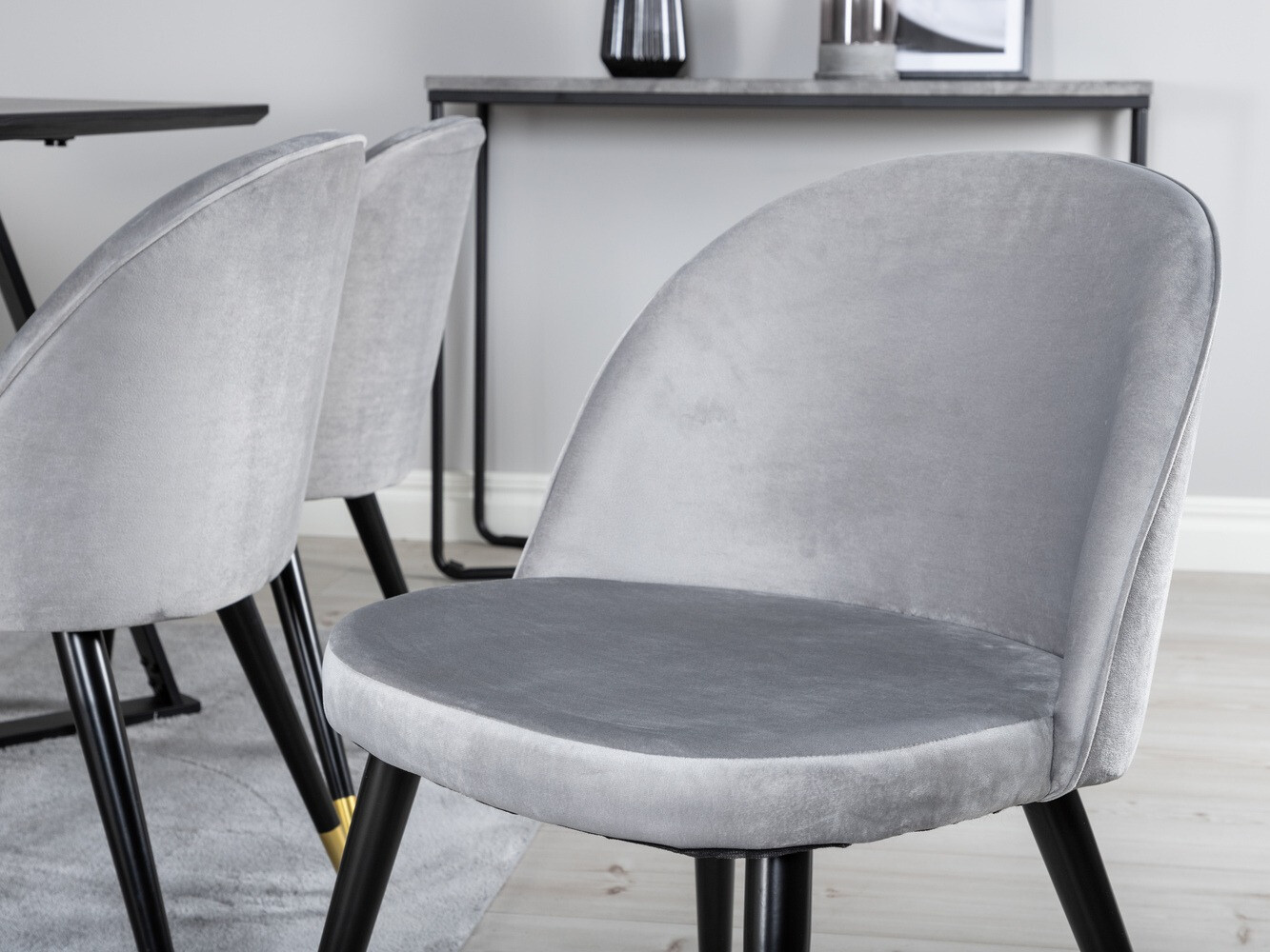 Set de dining Dallas 1583 (Gri + Negru)