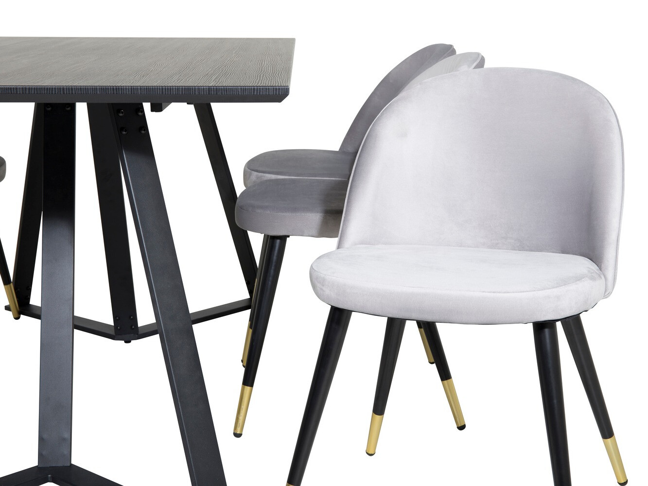 Set de dining Dallas 1583 (Gri + Negru)