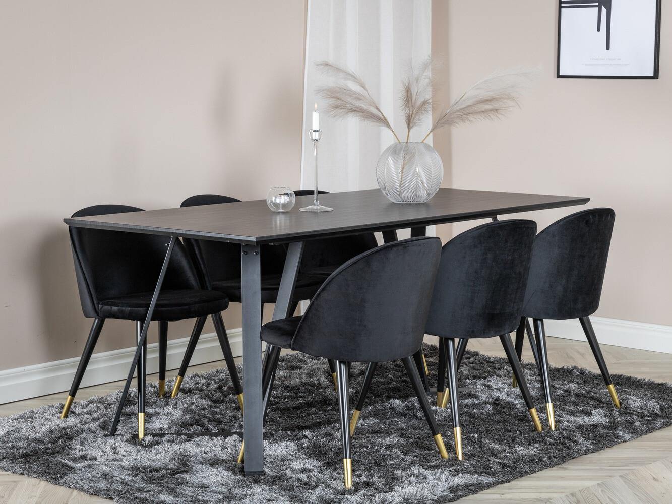Set de dining Dallas 1583 (Negru)
