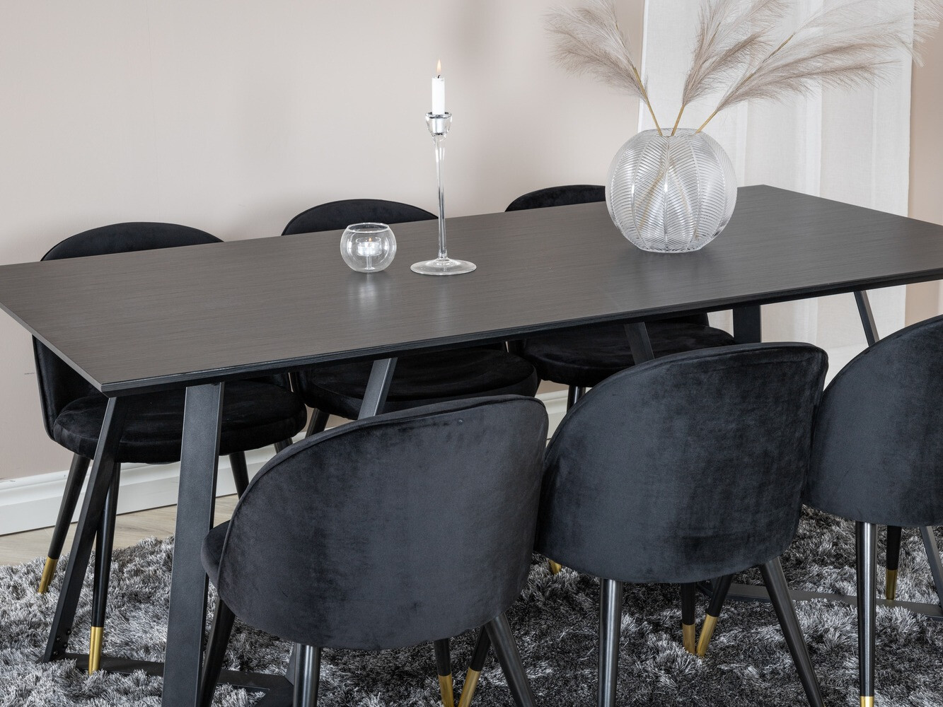 Set de dining Dallas 1583 (Negru)