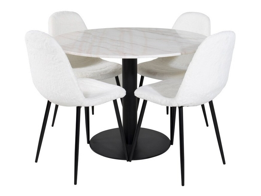 Set de dining Dallas 1613 (Alb + Negru)