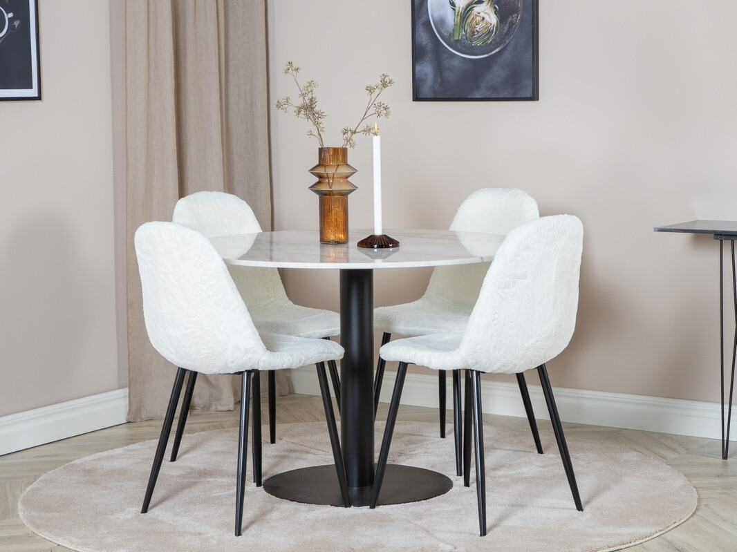 Set de dining Dallas 1613 (Alb + Negru)