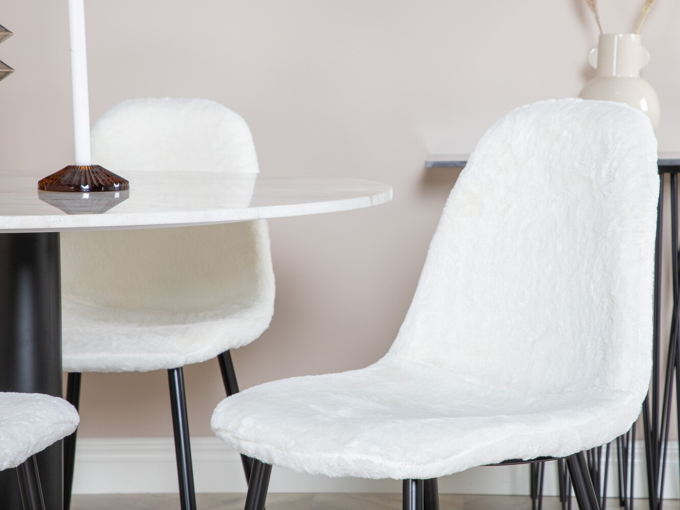 Set de dining Dallas 1613 (Alb + Negru)