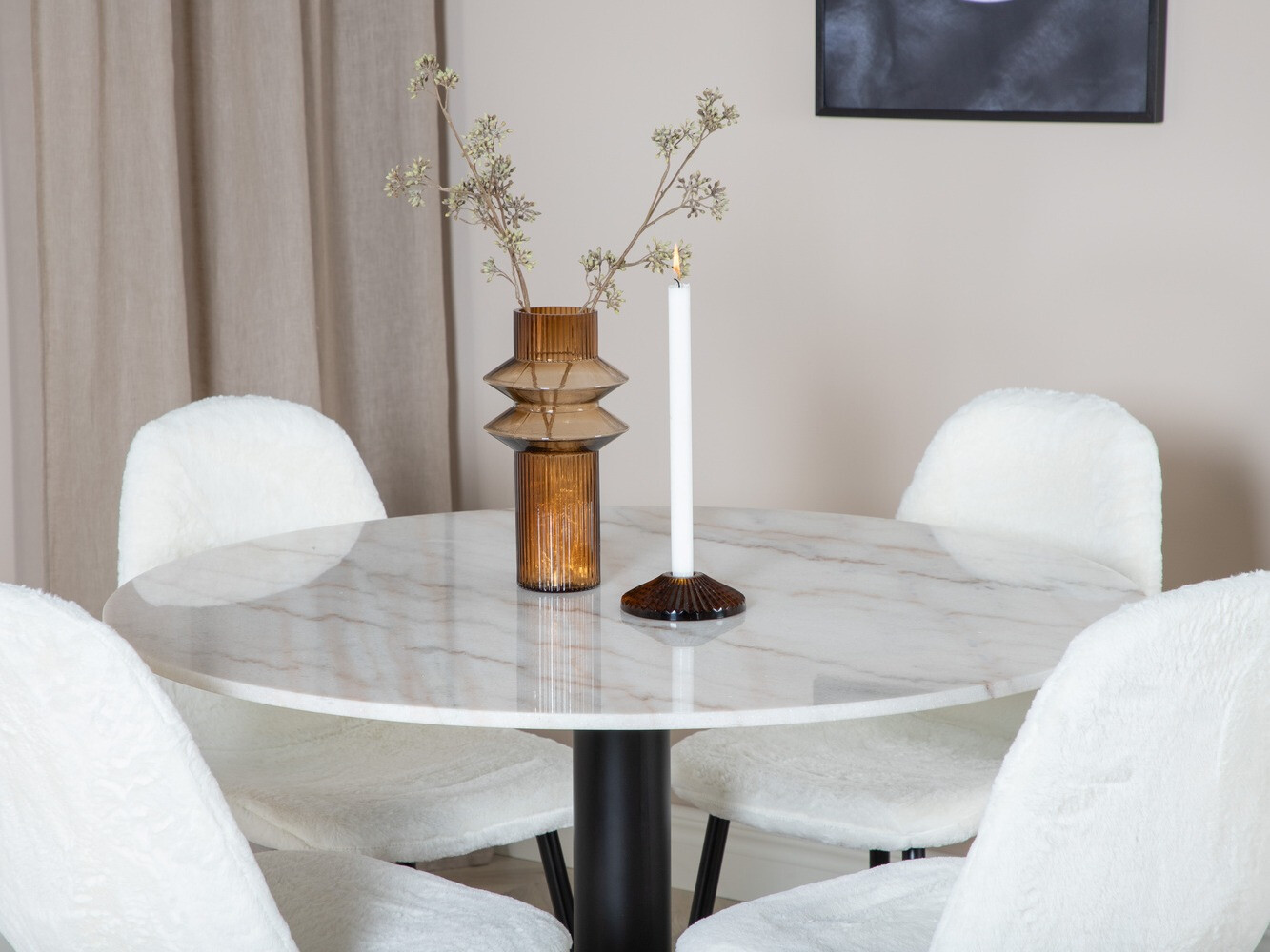 Set de dining Dallas 1613 (Alb + Negru)