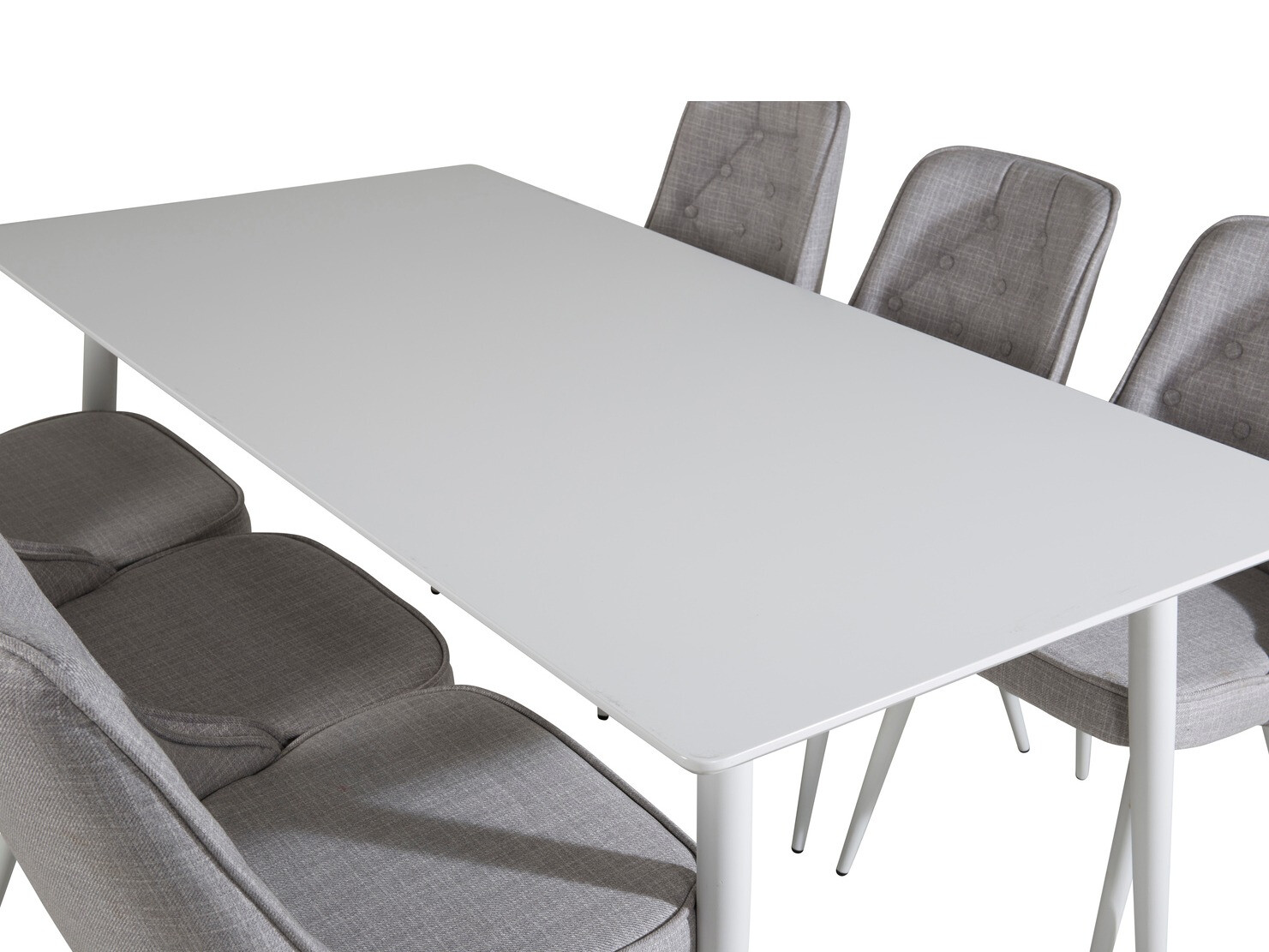 Set de dining Dallas 1625 (Gri deschis + Alb)