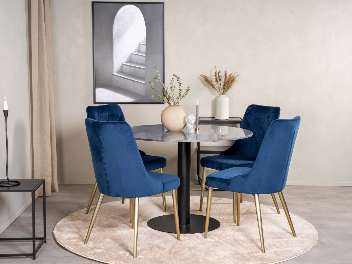 Set de dining Dallas 1627 (Albastru)