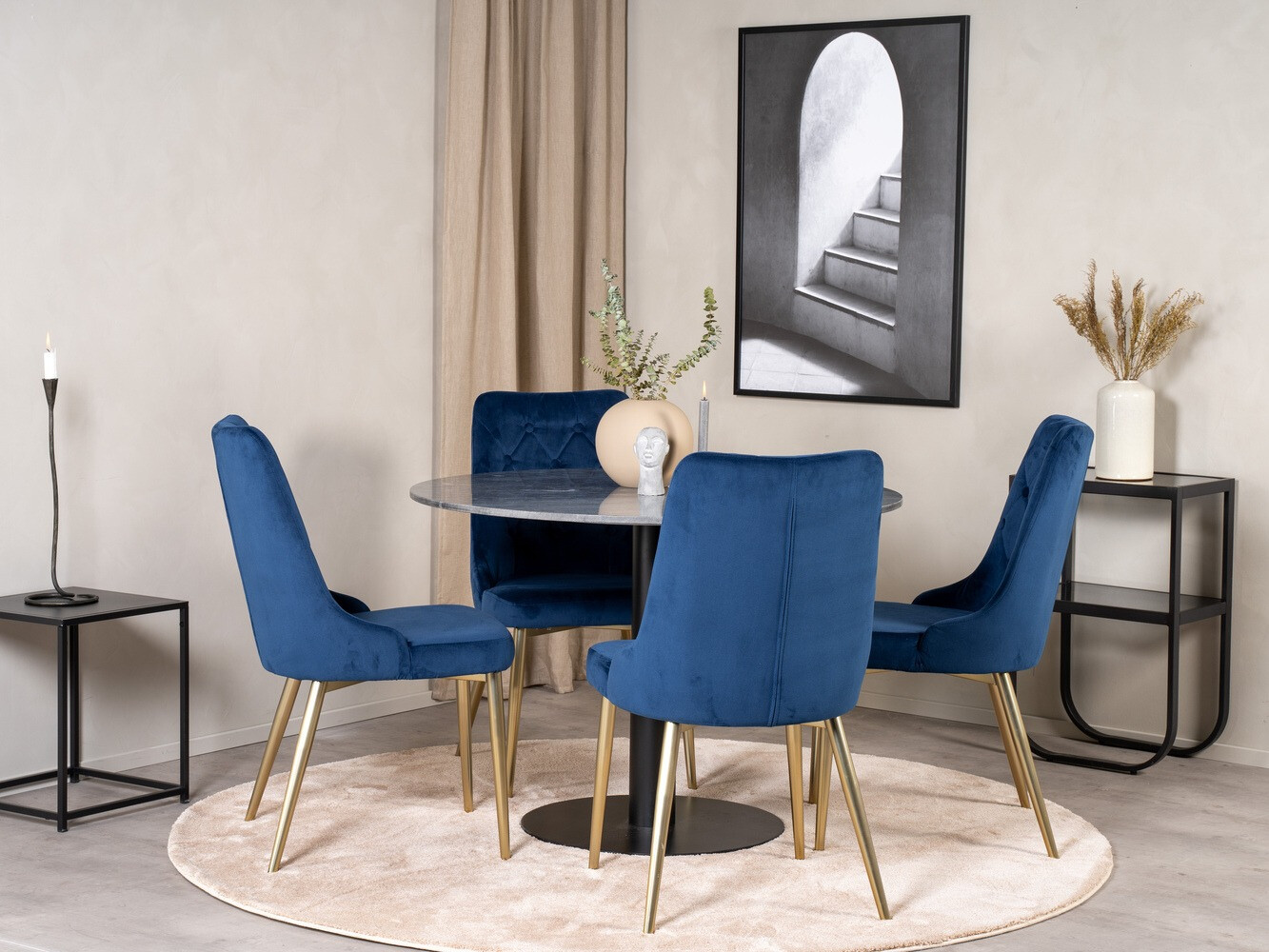 Set de dining Dallas 1627 (Albastru)