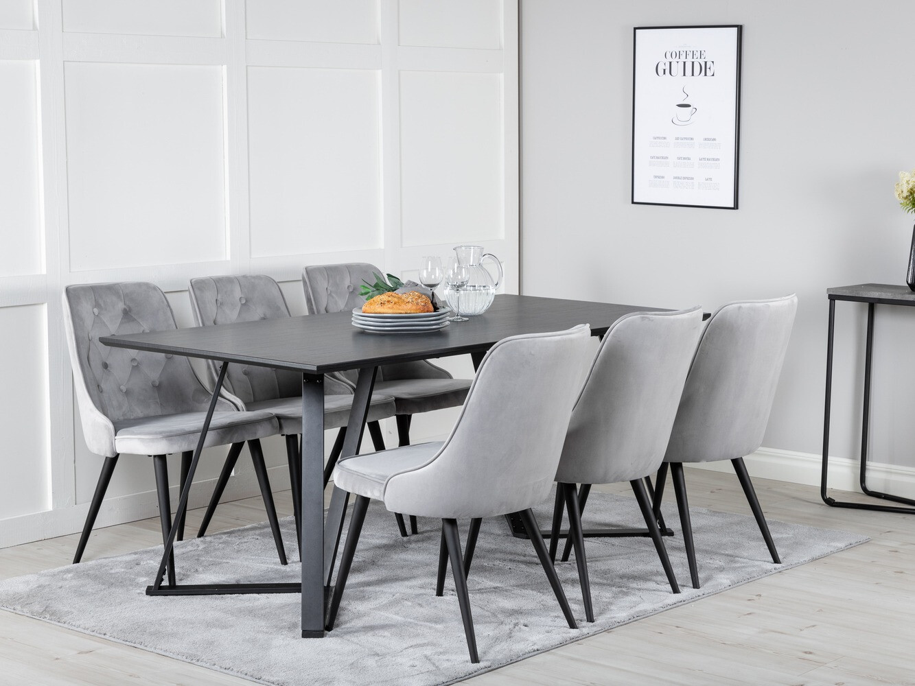 Set de dining Dallas 1628 (Gri deschis)