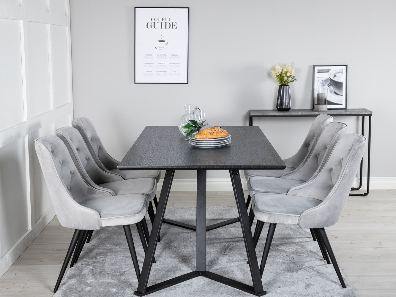 Set de dining Dallas 1628 (Gri deschis)