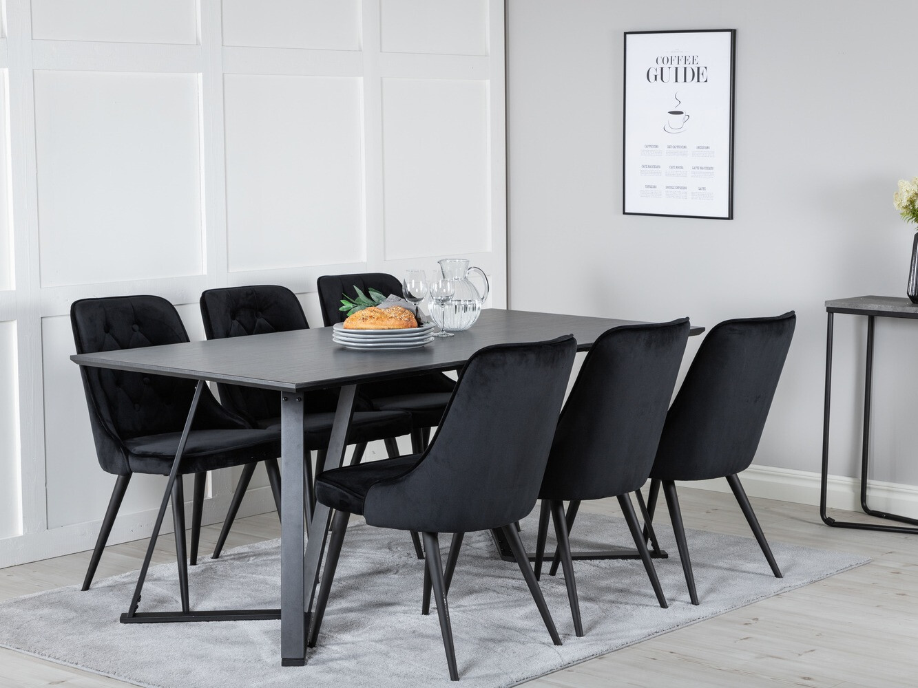 Set de dining Dallas 1628 (Negru)