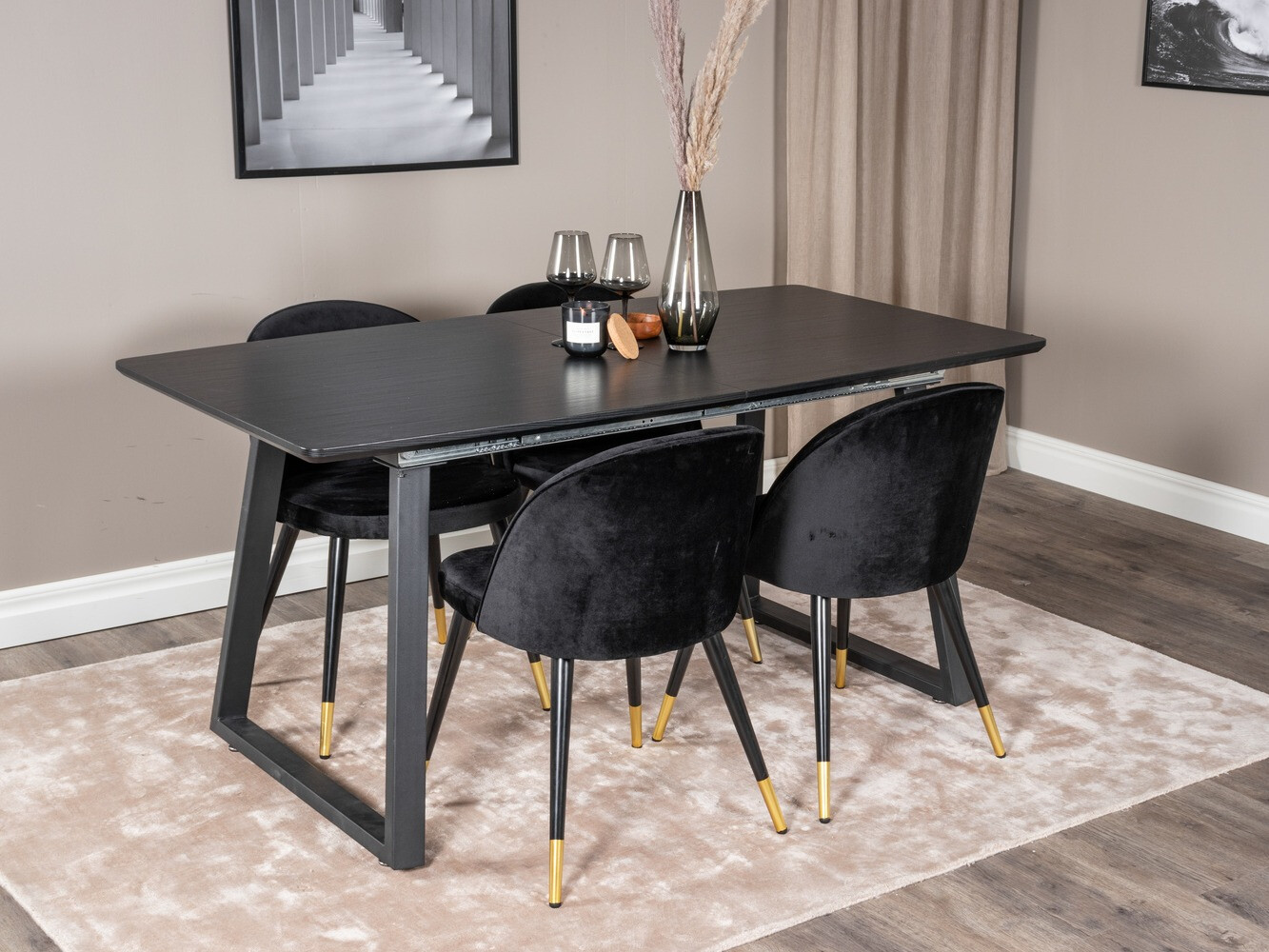 Set de dining Dallas 1631 (Negru)