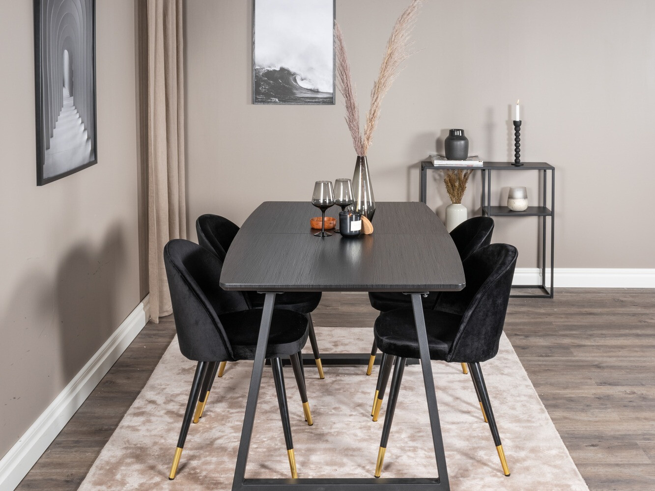 Set de dining Dallas 1631 (Negru)