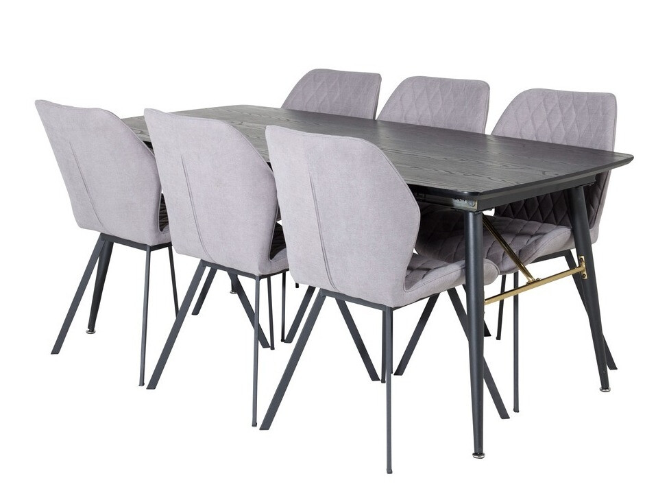 Set de dining Dallas 1647 (Gri + Negru)