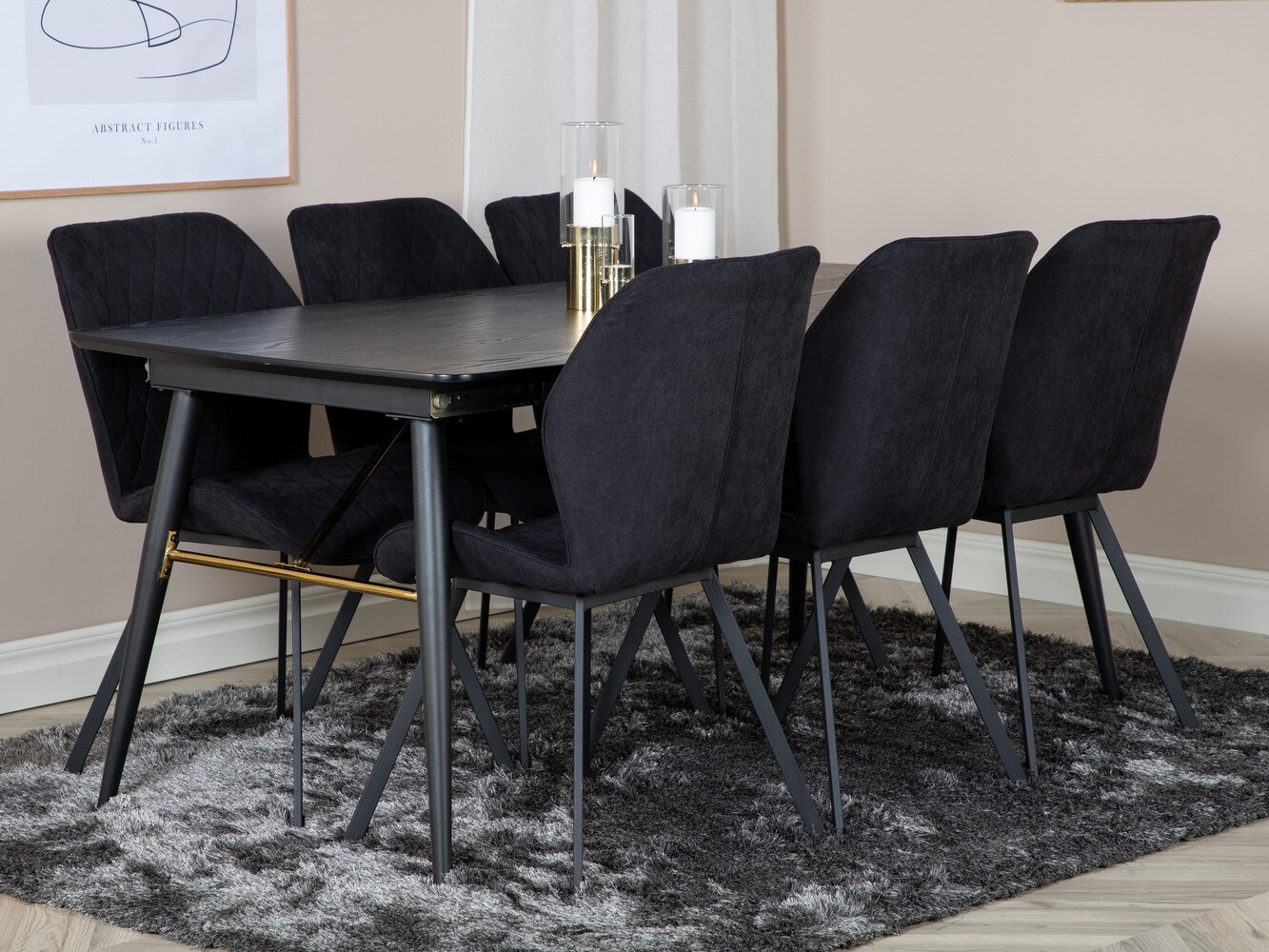 Set de dining Dallas 1647 (Negru)