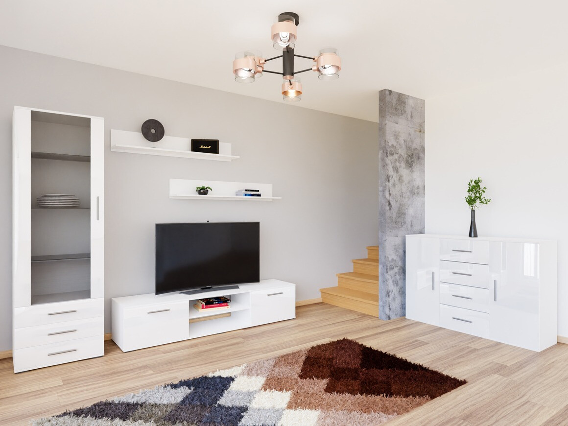 Set de living Tornola 108 (Alb + Alb lucios)