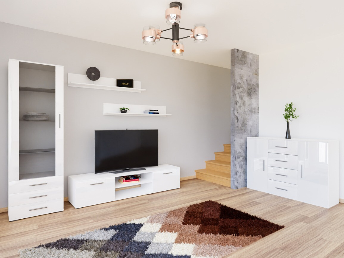 Set de living Tornola 108 (Alb + Alb lucios)