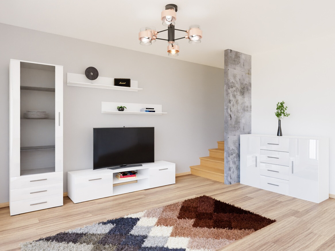 Set de living Tornola 108 (Alb + Alb lucios)
