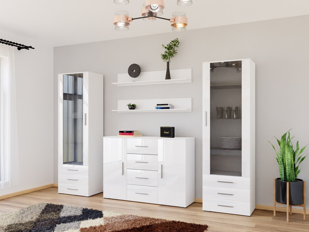 Set de living Tornola 112 (Alb + Alb lucios)